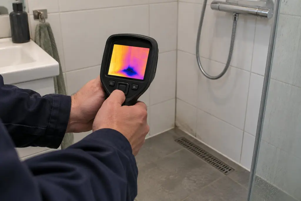Lekdetectie Culemborg – lekdetectiespecialist met warmtebeeldcamera in een badkamer