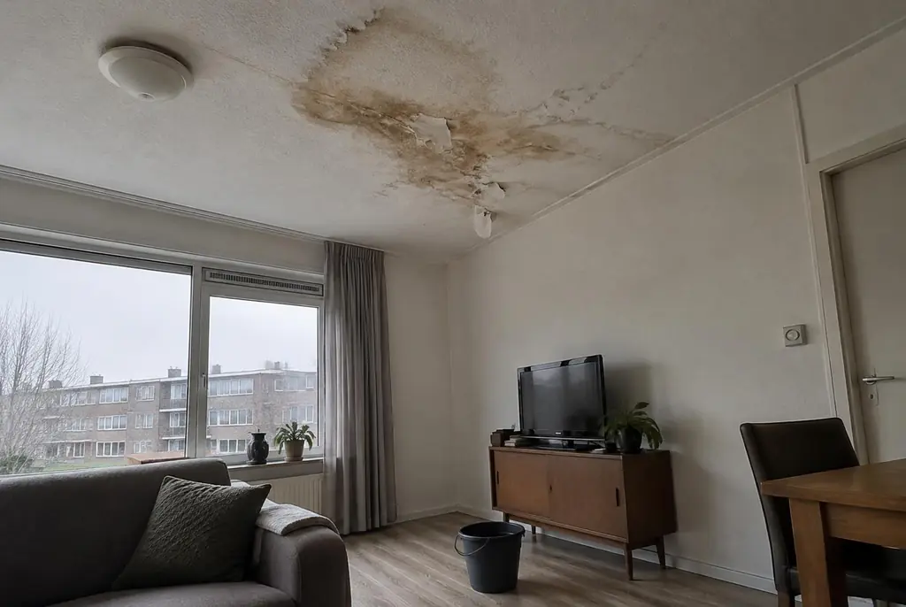 Lekdetectie Culemborg – vochtplek op het plafond onder een badkamer